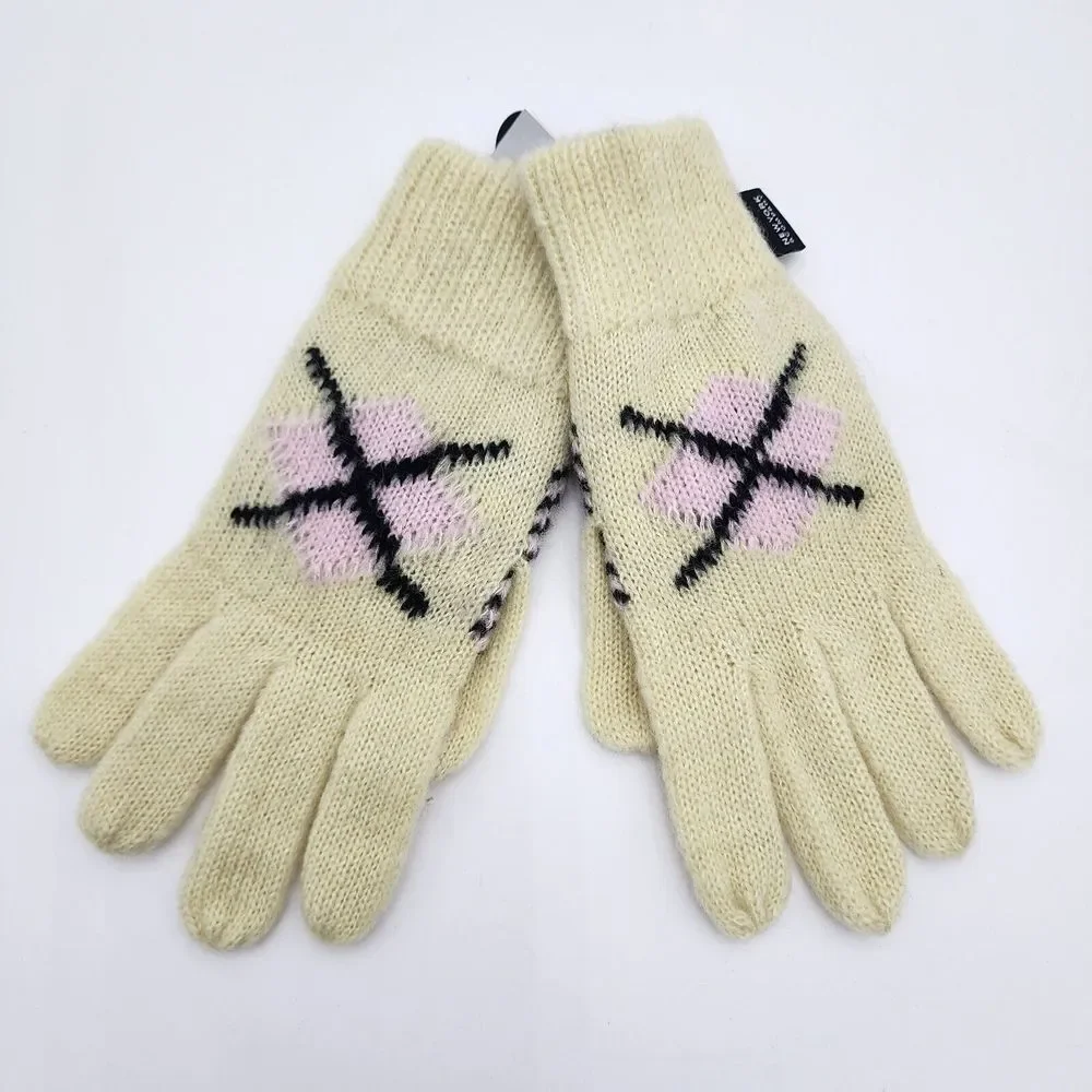 NEW YORK & COMPANY Women's Yellow GLOVE‎ Acrylic NWT